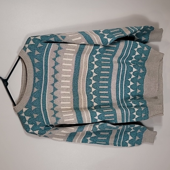 White Stag Sweaters - Vintage White Stag Women Fair Isle Sweater Pullover Size M Wool Crewneck Blue